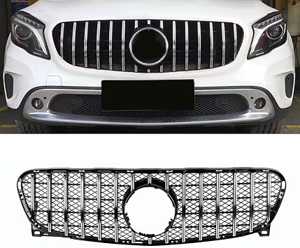 KARPAL GT R Style Grille Compatible With Mercedes-Benz 2014-2017 GLA X156 GLA200 GLA250 AMG Chrome
