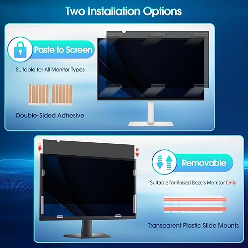 Miniatura 8 de YAKAI Paquete de 2 filtros de pantalla de privacidad para computadora de 27 pulgadas para monitor de pantalla ancha de relación de aspecto 169,