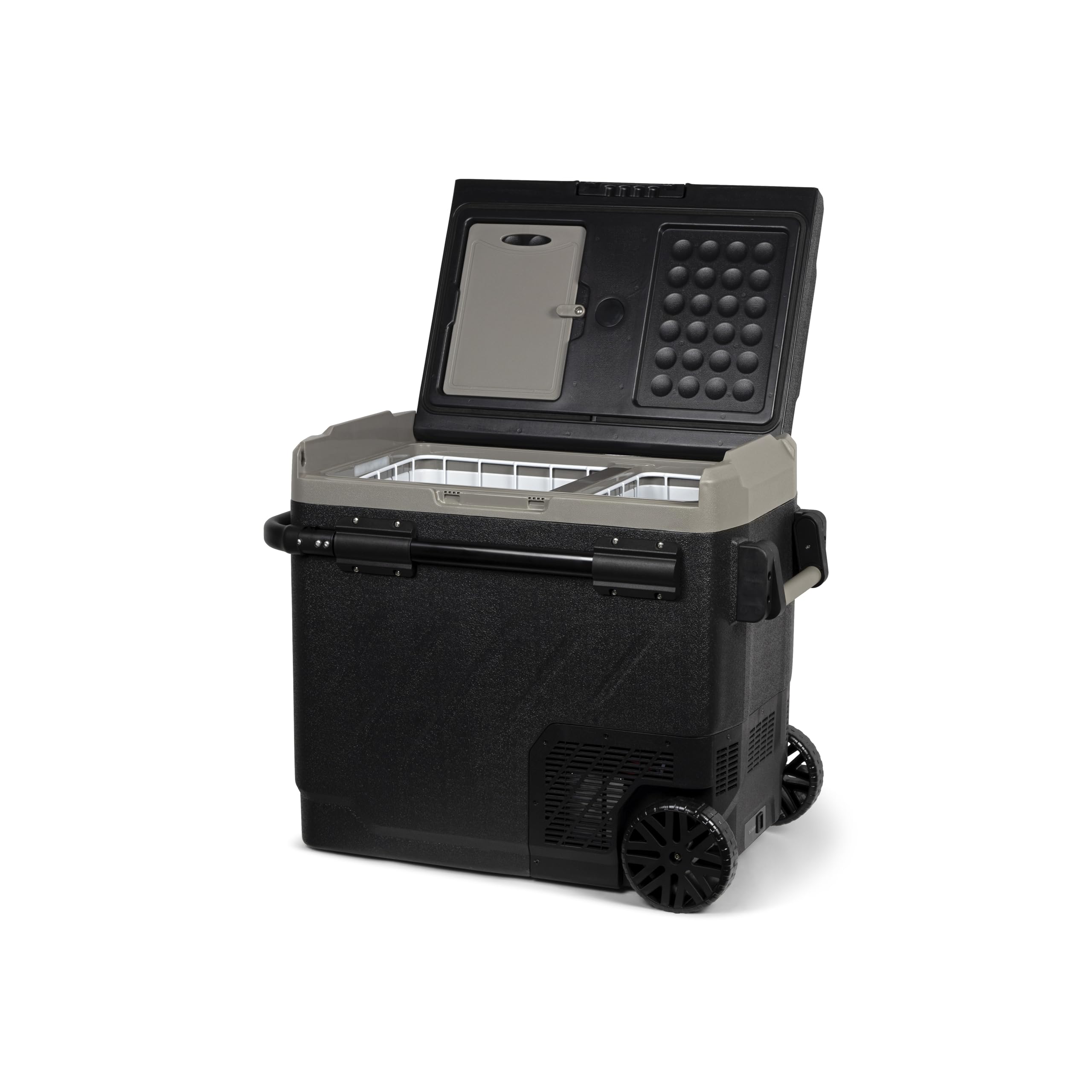 Steamy-E Dual Zone 61 Roller, Glacière à compresseur électrique avec roulettes, 58 litres, 12 V/230 V, pour Refroidir et Congeler, idéale pour Le Camping