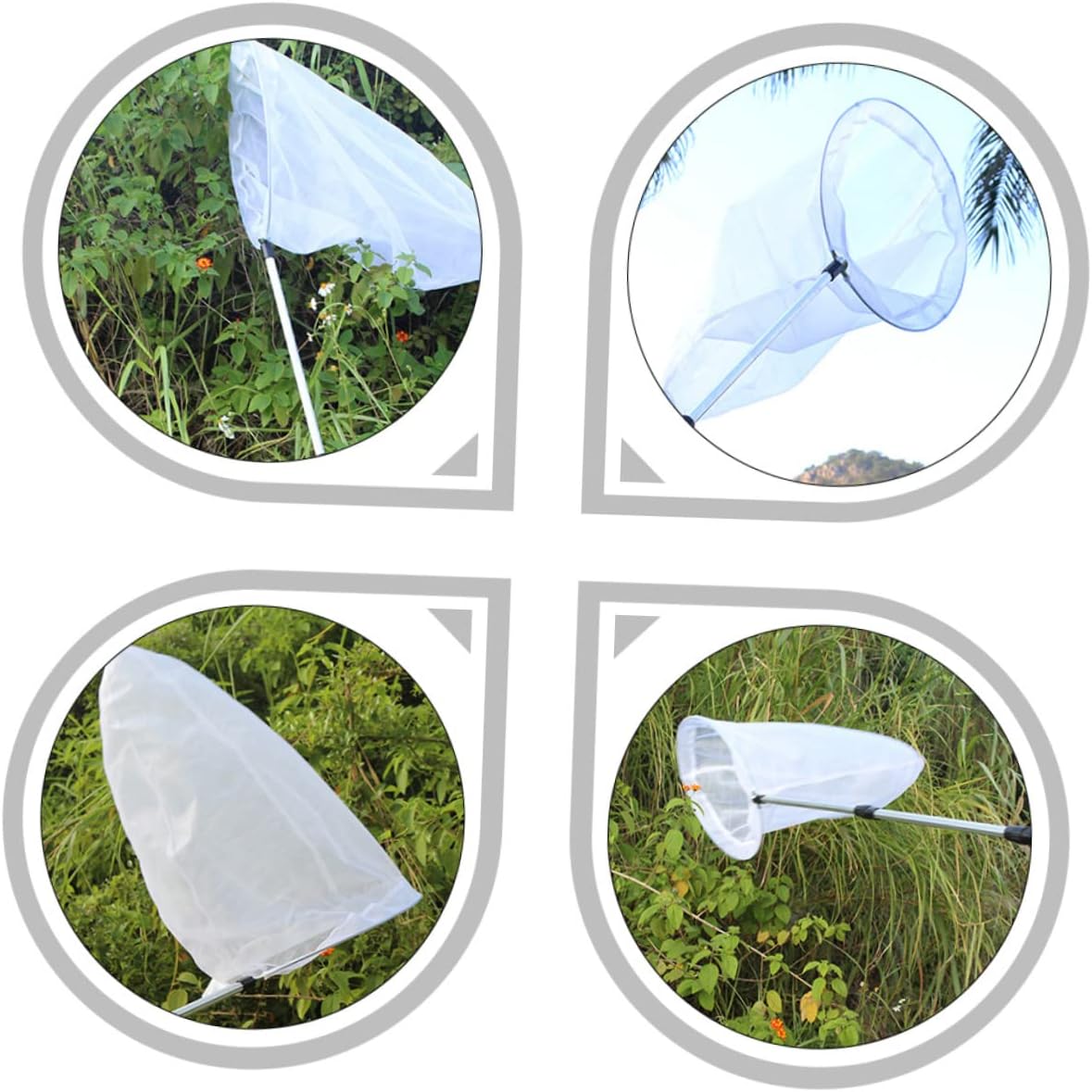 SUPVOX Retractable Insect Net with Telescoping Handle Durable Butterfly and Critter Catching Net for Easy Outdoor Use Lightweight and Compact for Convenient Storage