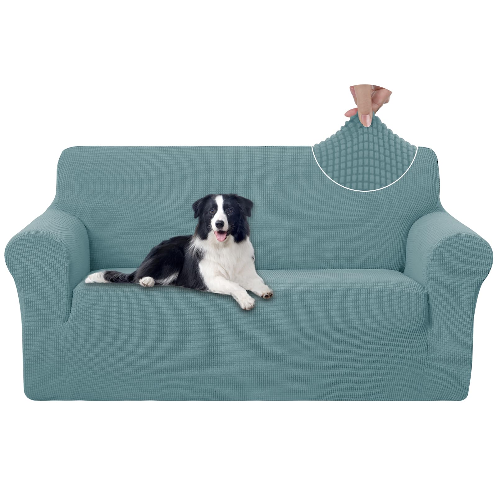 U-NICE HOME Oversized Stretch Loveseat Couch Cover Sofa Covers Washable Sofa Slipcover Furniture Protector for 2 Cushion Couch Sofa Pet Friendly,