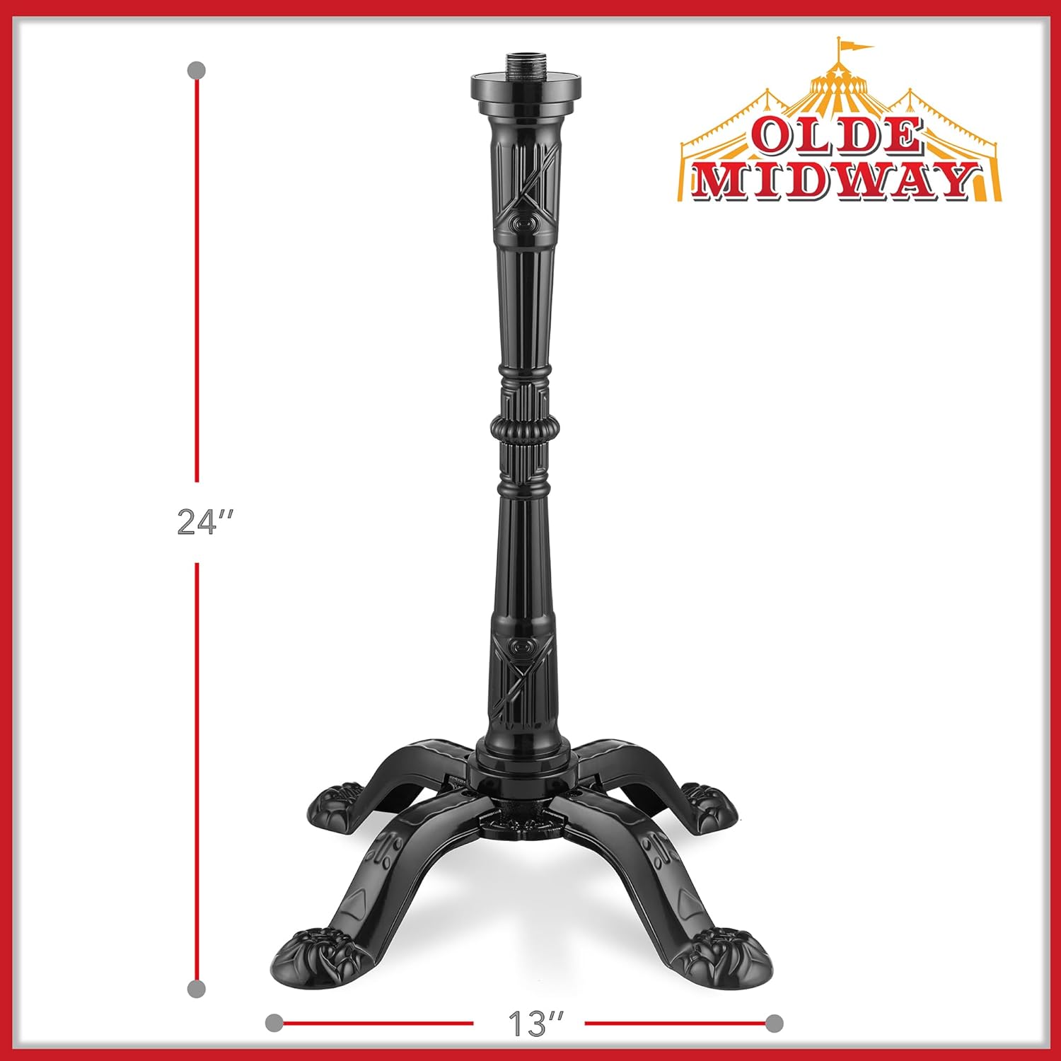 OLDE MIDWAY Gumball Machine Stand for 15" Vintage-Style Candy Dispensers - Black