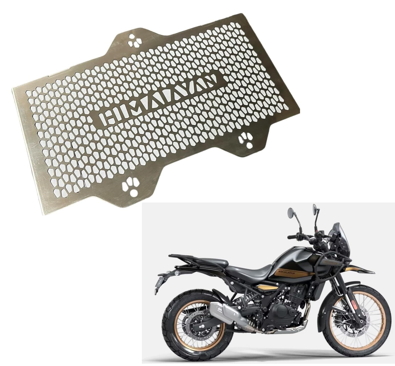 GadiBike Bike Heavy Duty Radiator Guard Cover Grill Chrome for Royal Enfiled Himalayan 450 cc