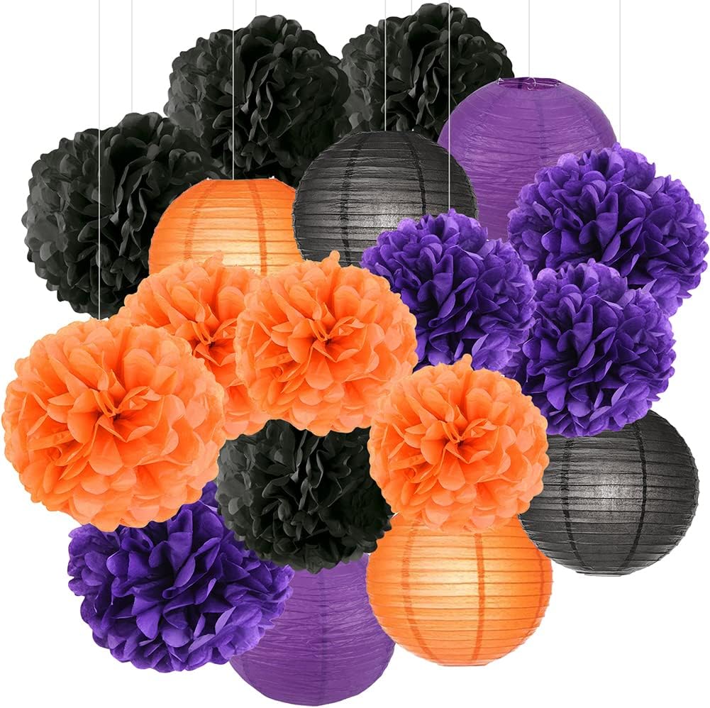 Halloween Party Decorations Purple Orange Black Party