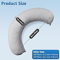 Vista 2 de Almohadas de embarazo para dormir, almohada de maternidad en forma de C para mujeres embarazadas, almohada corporal de espuma viscoelástica