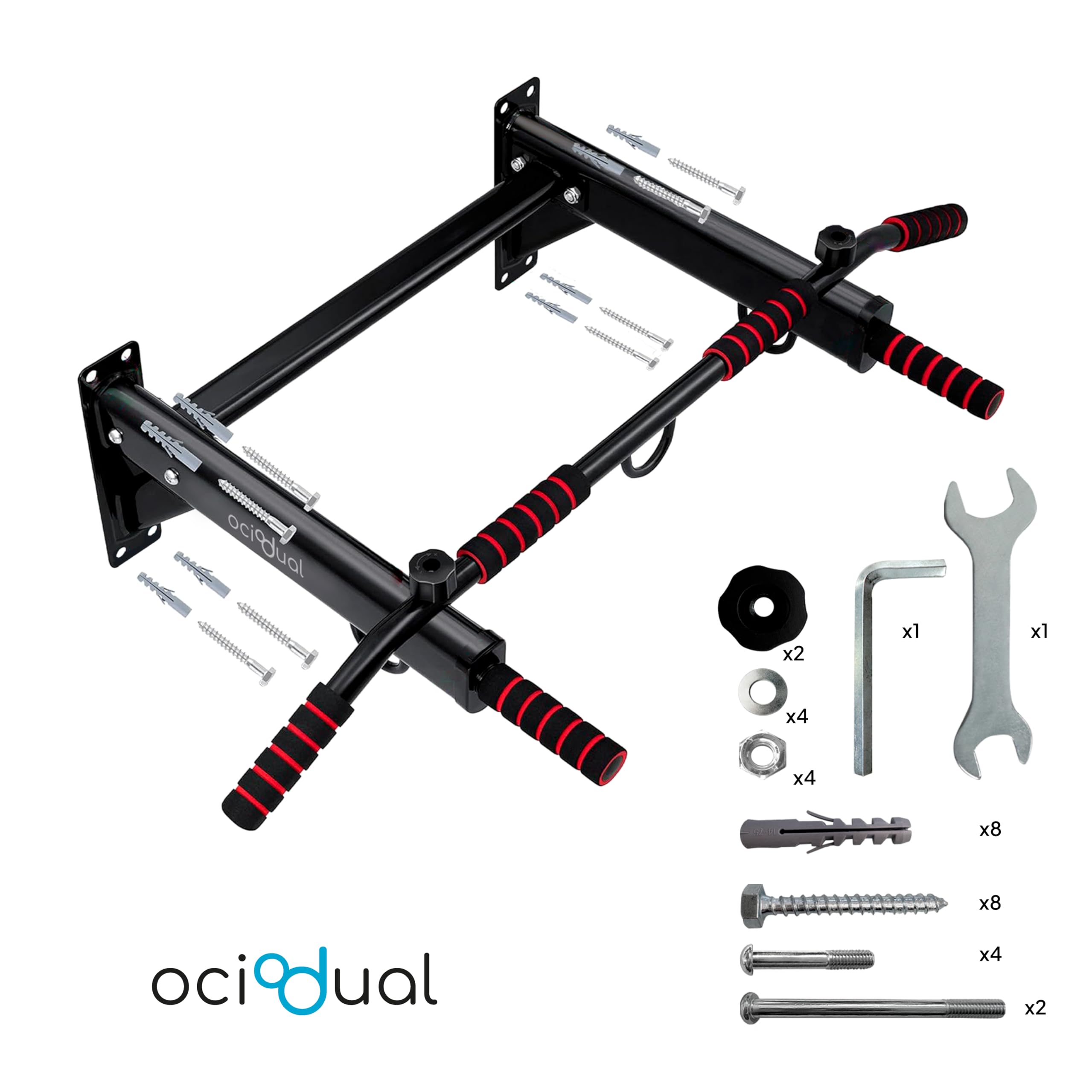 OcioDual Barra Dominadas Pared Profesional, Multifunción Todo en 1, Dominadas en Casa, Ejercicios con Anillas, Boxeo, Entrenamiento Suspensión, Calistenia, Gimnasio en Casa, Box Trainning