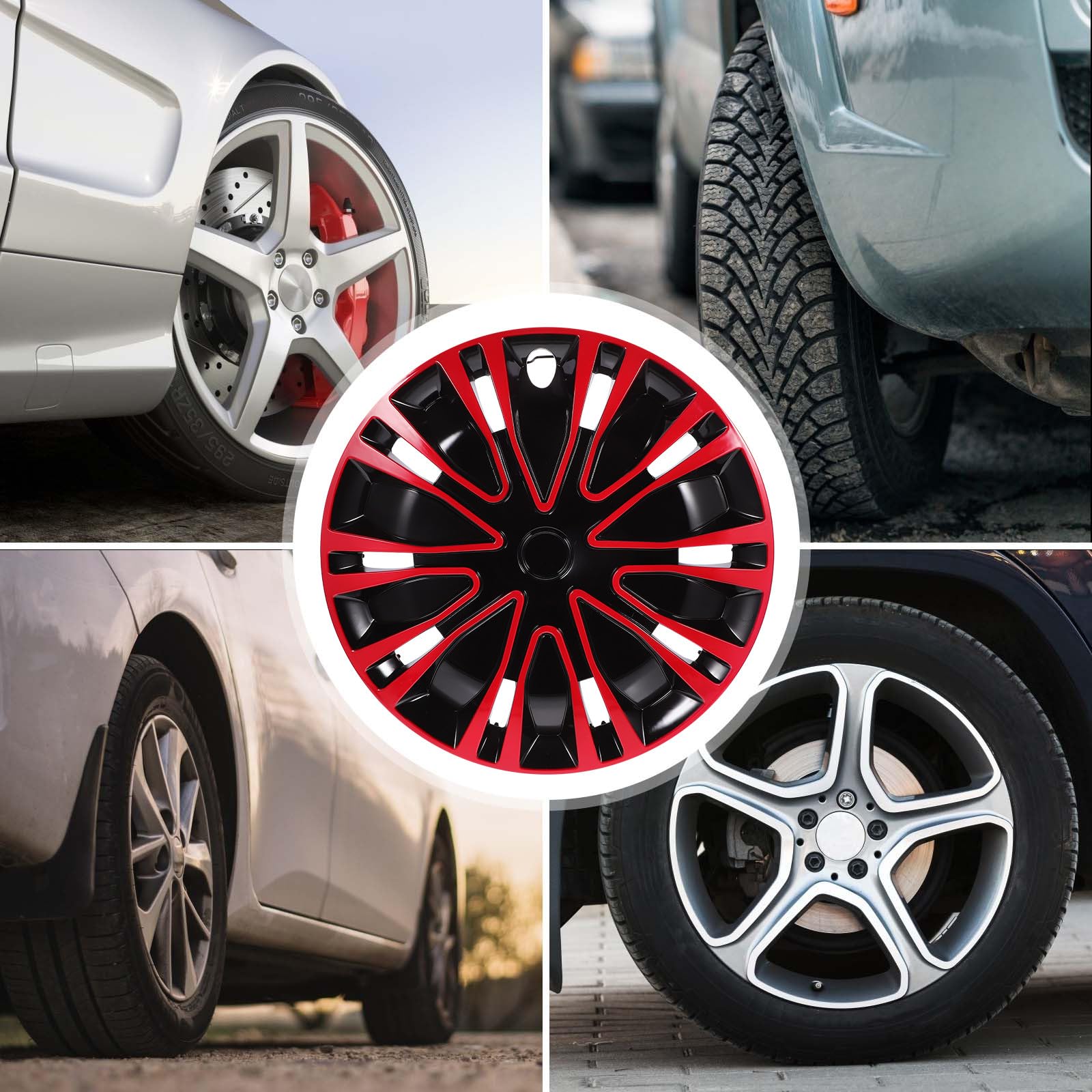 Copri Mozzo per Ruote Auto in Pp, Facile Installazione, Coprimozzo Decorativo per Cerchi da 15 Pollici, la Protezione e Restyling del Veicolo