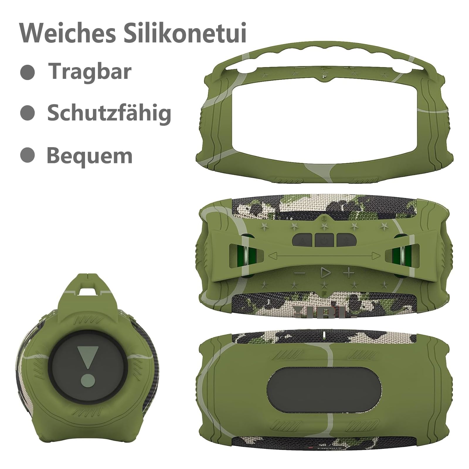 Silikon Case Cover Griff für JBL Xtreme 4 Portable Lautsprecher, weiche Schutzhülle für JBL Xtreme 4 Portable Lautsprecher Zubehör (nur Fall)