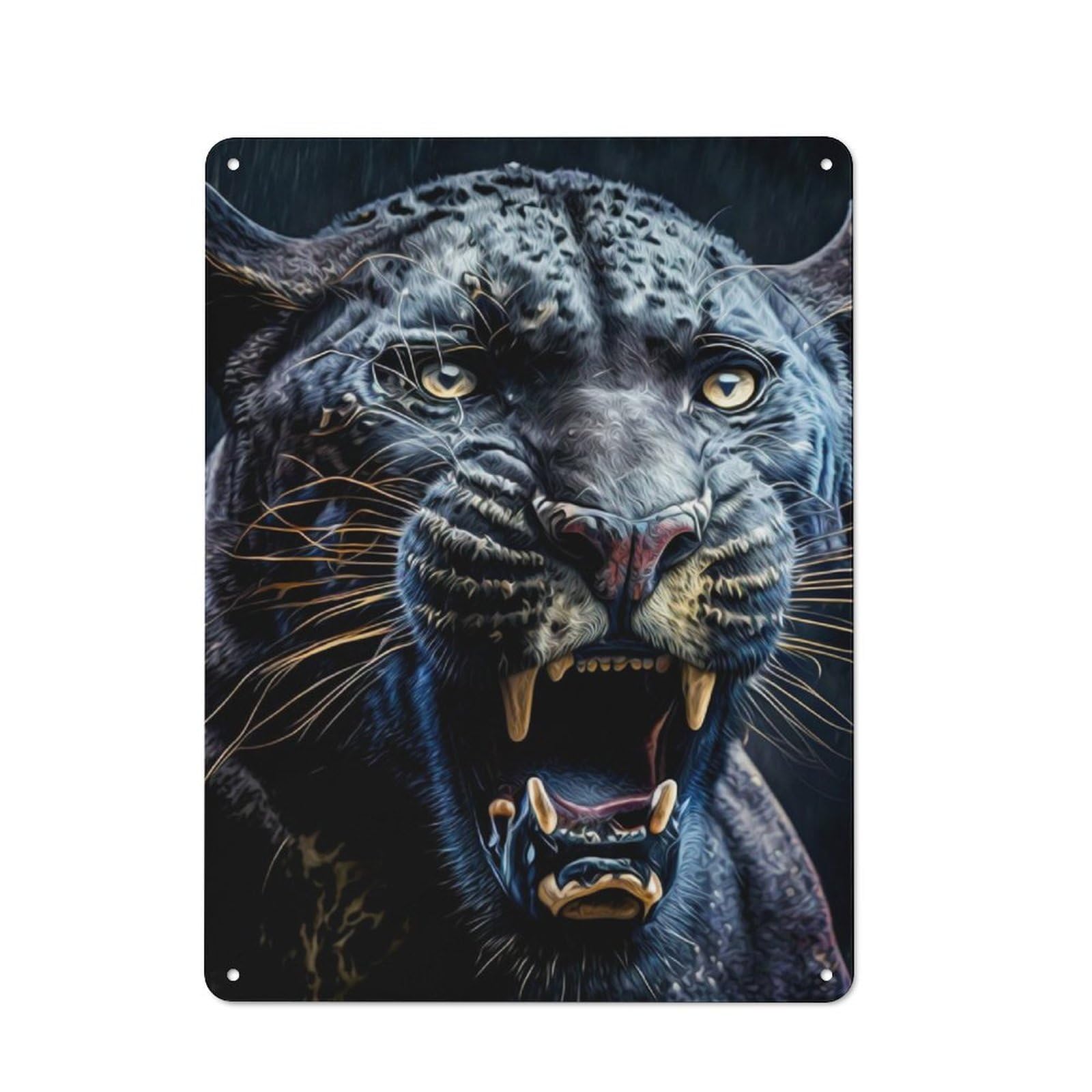 Junmoney Panther Vintage Printed Metal Sign 40X30cm For Café Or Home Bar, New Home Wall Decor For Hospitality Decor Collectors