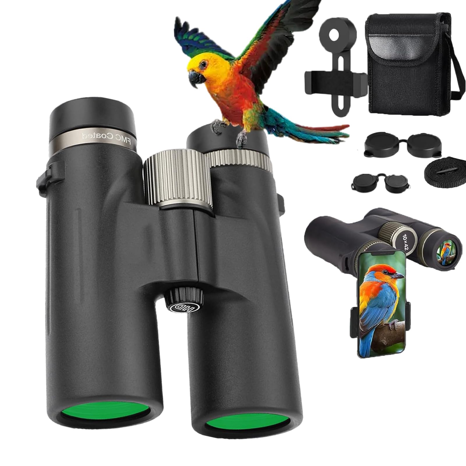 Warmax Fernglas 12x42, 2025 Hochleistungsfernglas für Erwachsene, beschlagfrei und wasserdicht, perfekt für Vogelbeobachtung, Reisen, Sternbeobachtung, Jagd und Konzerte (Black)
