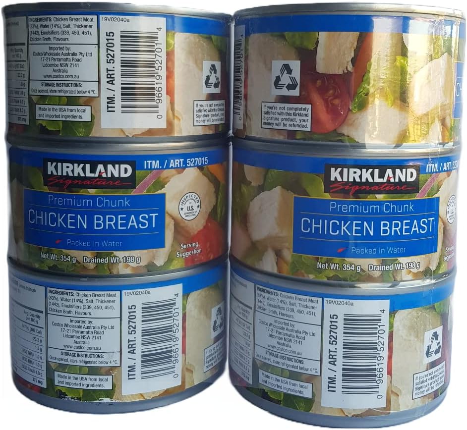 Kirkland Signature Premium Chunk Chicken Breast Soaked in Water, 6 tins Pantry