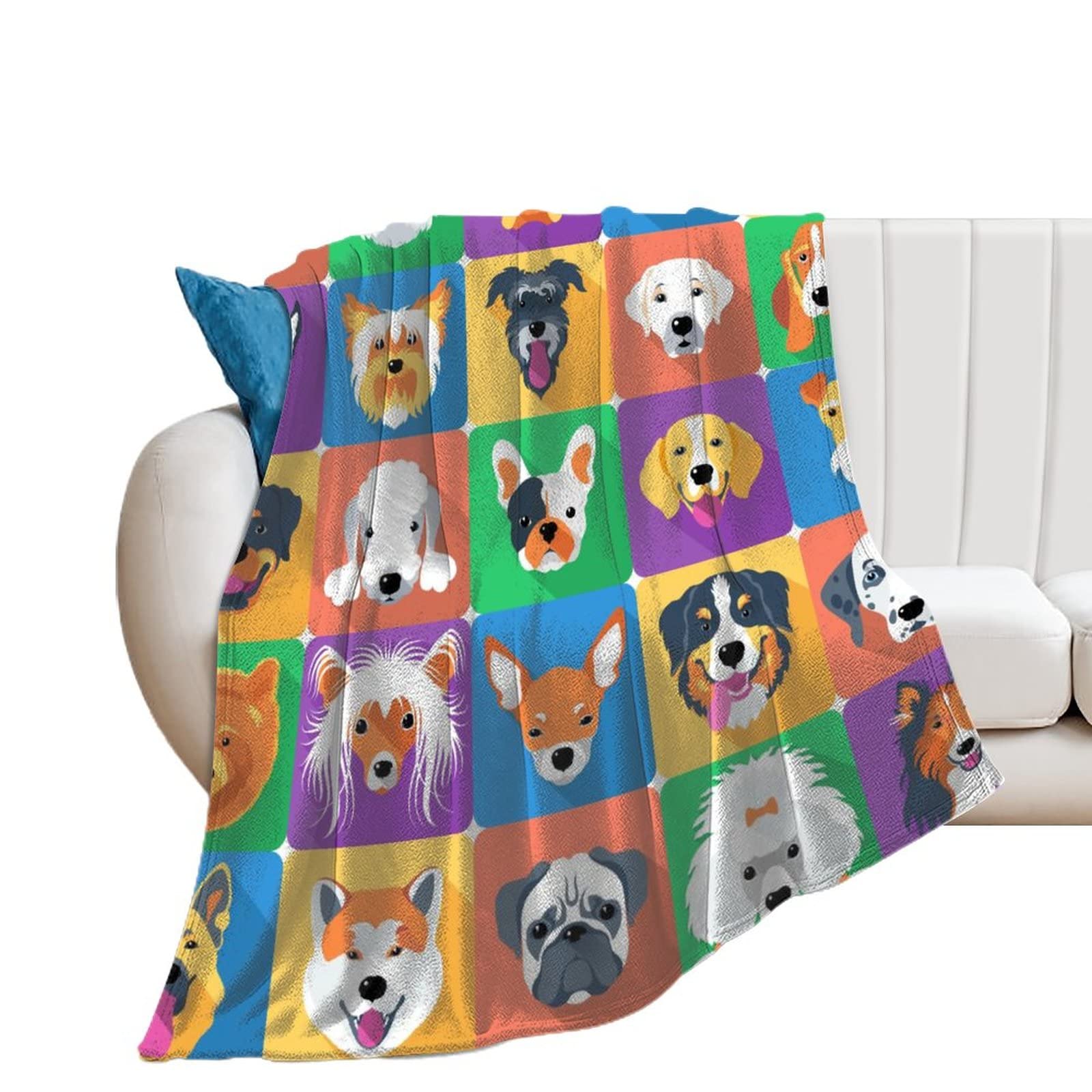 Plaid Polaire Chien en Flanelle Premium Couverture Lit Canapé 150x200