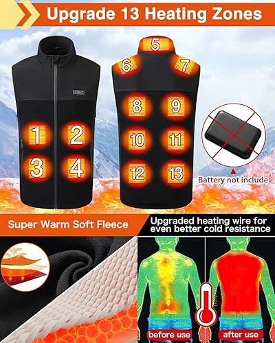 Miniatura 2 de Heated Vest for Men Women - Electric Heating Vest USB Warming Vest Rechargeable Heat Vest (No Battery, Fleece)