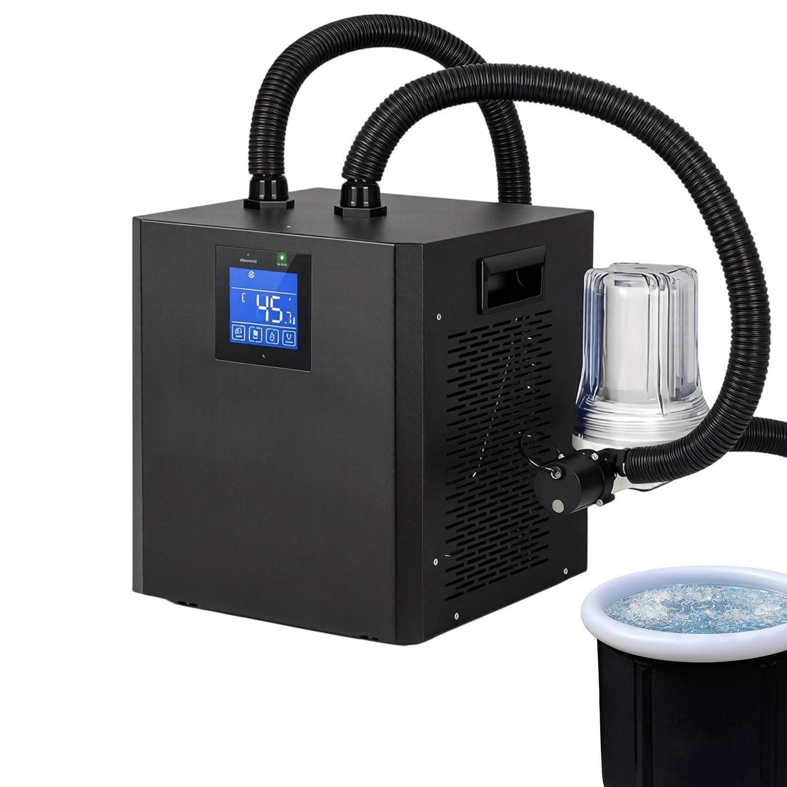 DzkZen Cold Plunge Chiller, Ice Bath Water Chiller Machine with Pump and Filter, Efficient Cooling System for Athletic Recovery, Easy Setup for Home Gym