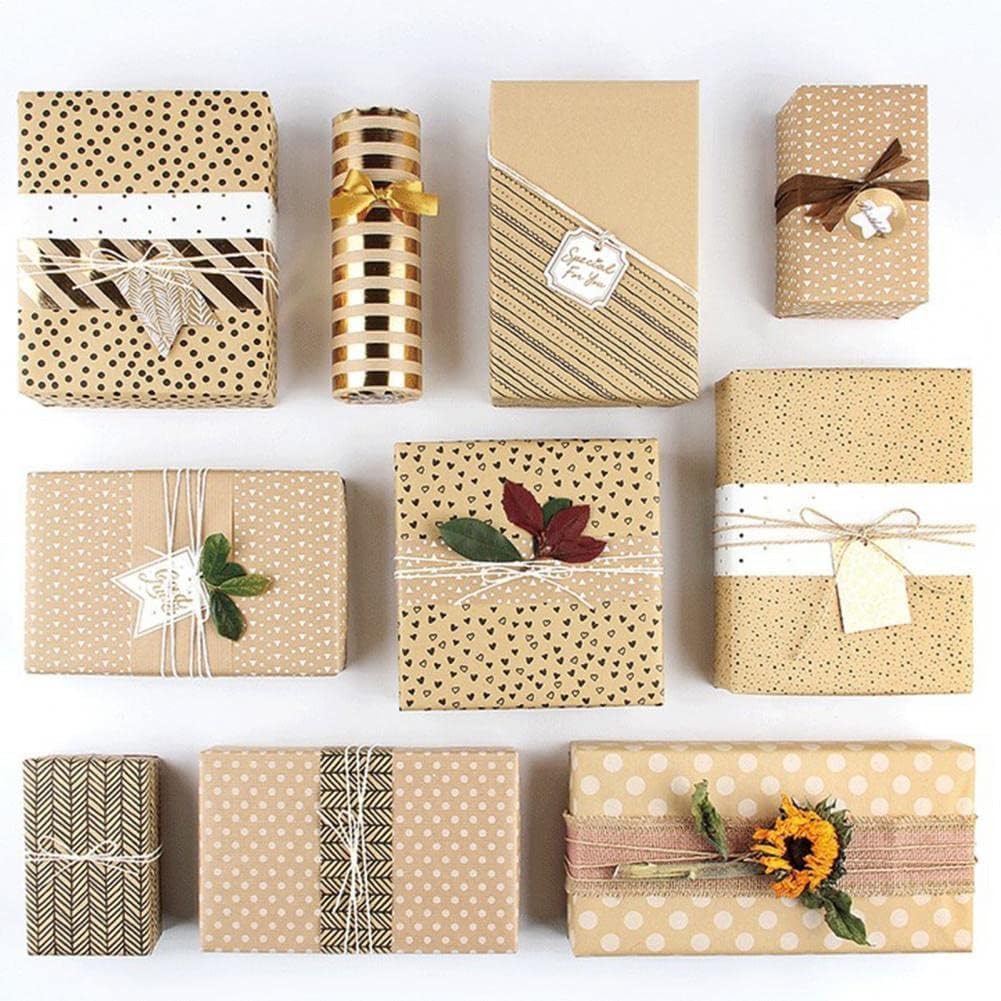 Carta Da Imballaggio, Carta Di Natale, Carta da regalo vintage in carta kraft Carta da regalo Rotolo di carta artigianale Carta da imballaggio for scrapbooking
