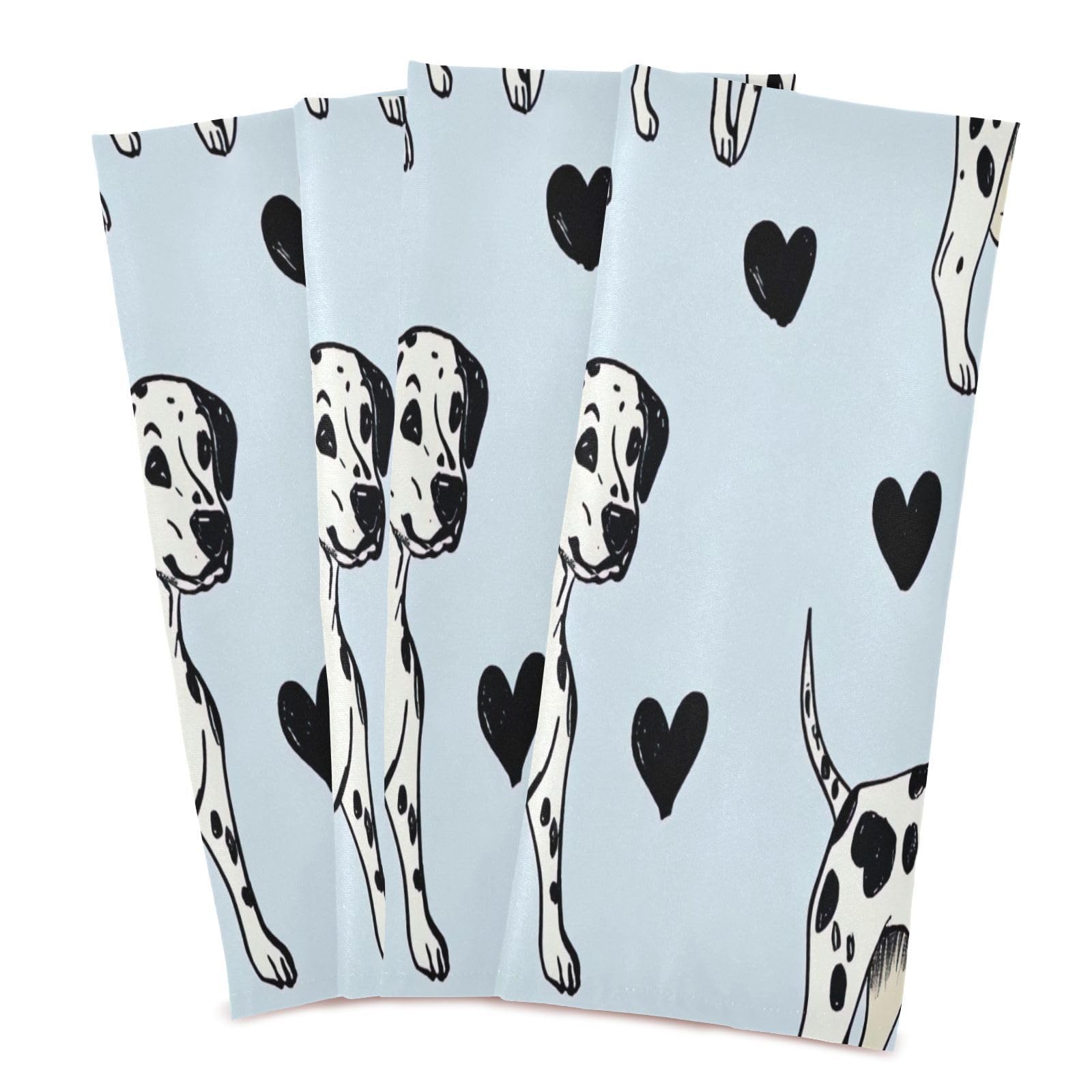 STAYTOP Cute Spotted Dog Kitchen Dish Towel Set,1Pcs Drying Kitchen Towels Tea Towels Gift Set for Drying Cleaning Cooking Baking