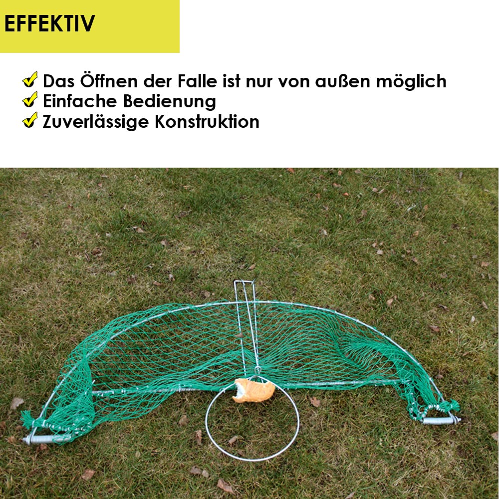 Petigi Lebendfalle Netz Vogelfalle Falle Vogel Vögel Umsiedeln Netzfalle Sofort Einsatzbereit Schnell und einfach Vögel fangen Wetterfest Grün Rund mit Netz