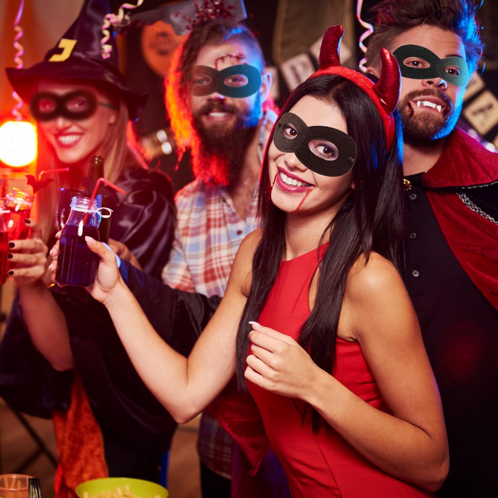 EUPSIIU 8 Stück Venezianische Maske, Maskerade-Maske, Filzmaske, Halloween-Maske, Cosplay, Maske, Karneval, Mottopartys, Maske für Herren und Damen