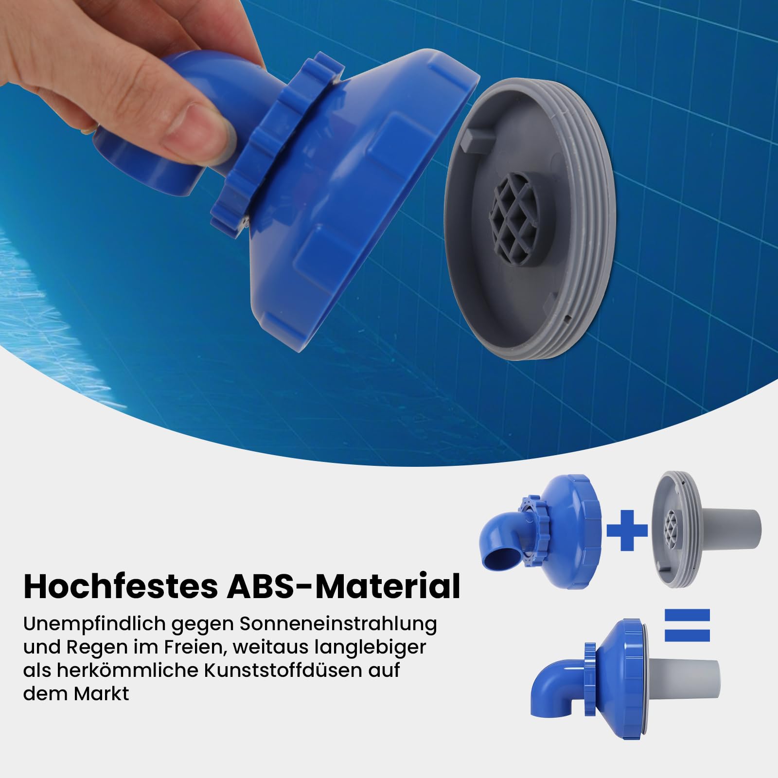 GEEKHOM Boquilla de entrada para piscina giratoria 360°, diámetro de 32 mm, para Intex Bestway, boquilla de salida para piscina de pared de acero, accesorios para piscina