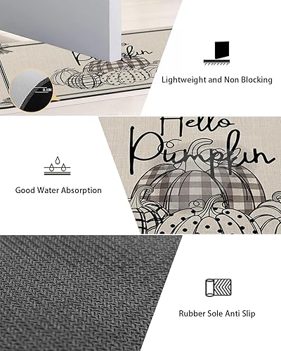 Miniatura 4 de Thanksgiving Fall Bath Mat for Tub,Non Slip Bathroom Floor Runner Rug Quick Dry & Absorbent Diatomaceous Earth Shower Sink Kitchen Washable