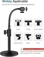 Vista 2 de InnoGear Soporte para cámara web para escritorio, soporte de cámara con brazo de cuello de cisne para Logitech Webcam C922 C930e C920S C920 C615