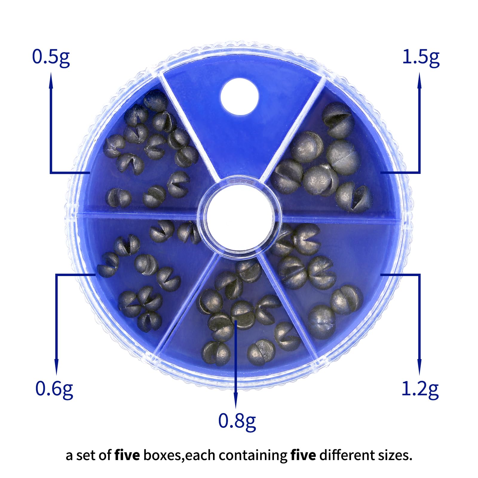 Split Shot Sinkers Combo Assortment - 5 Sizes Removable Pure Lead Egg Sinkers & Micro Weights for Trout Fishing | Freshwater &Saltwater Gear with Fly & Ice Fishing Precision | Small Weights