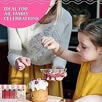 Vista 5 de Confect Surtido de gránulos surtidos - Paquete de 5 grageas plateadas, doradas, blancas, azules y azúcar rosa brillante para decoración de pasteles