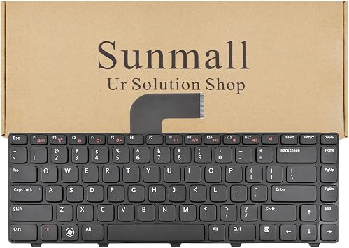 Keyboard Replacement with Black Frame Compatible with Dell Vostro 1540 1550 2520 3330 3350 3450 3460 3550 3555 3560 1440 1445 1450 1550.XPS L502X No Backlit