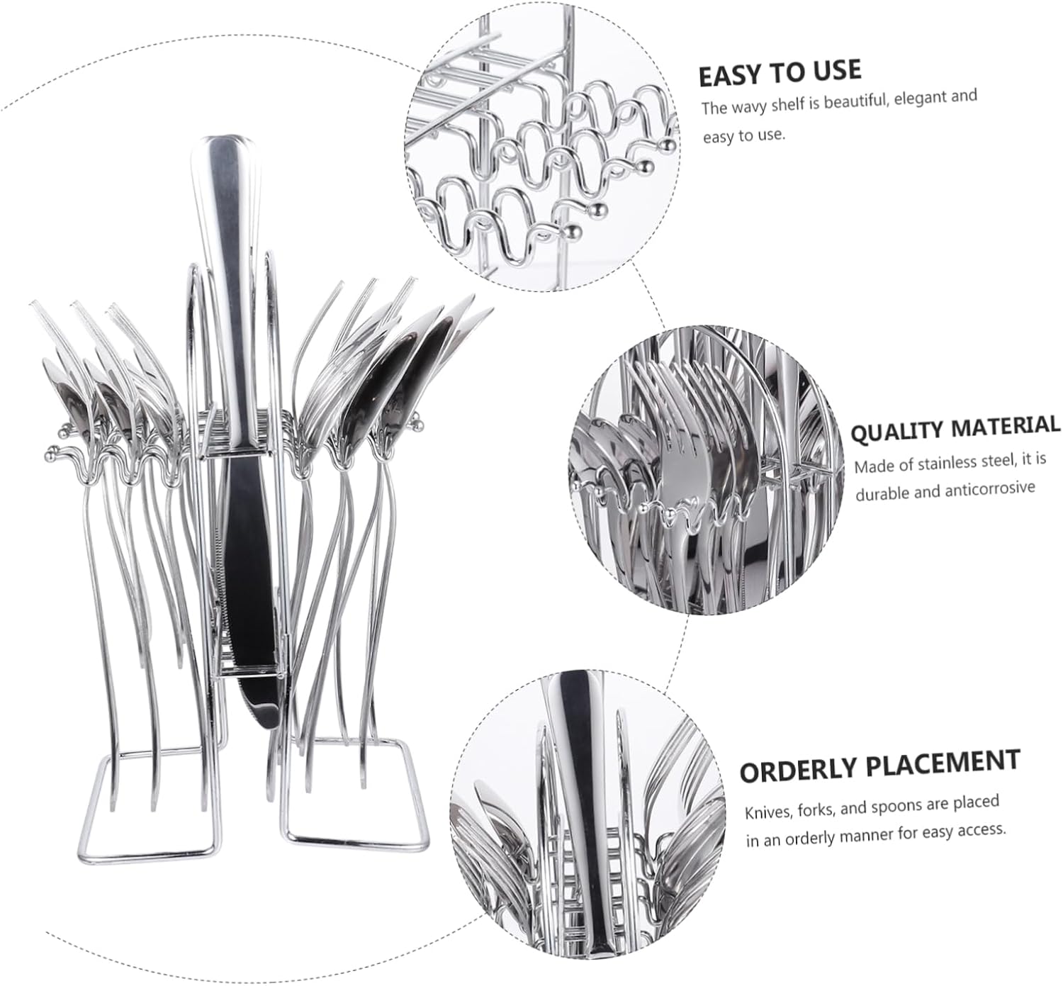 Steak Knives Set Silverware Set Organizer Forks Silverware Cooking Utensils Stainless Steel Cutlery Portable for Camping Hiking Picnic