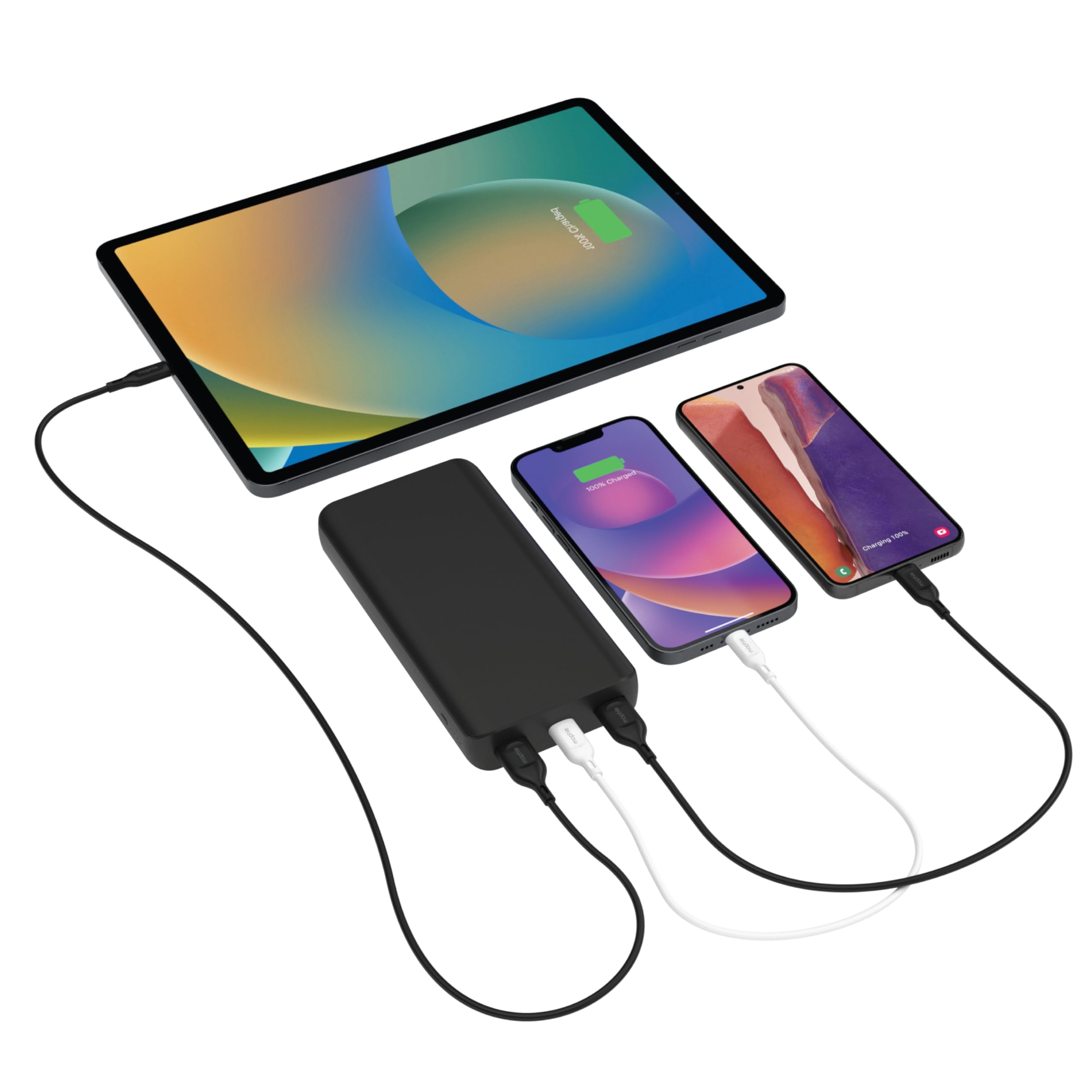 ZAGG mophie Essentials Powerstation Portable Battery - 20,000mAh of Fast Charging Power, Slim, LED Indicator Lights, Wireless Charging, Lightweight