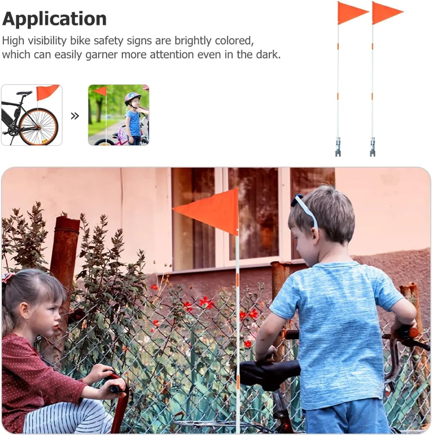 Bike Flag 12/30Pcs Bicycle Safety Flag Kid Bikes Trailer Kids Bicycles Warning Flags Cars for Portable Cycling Accessory Child(30pcs)