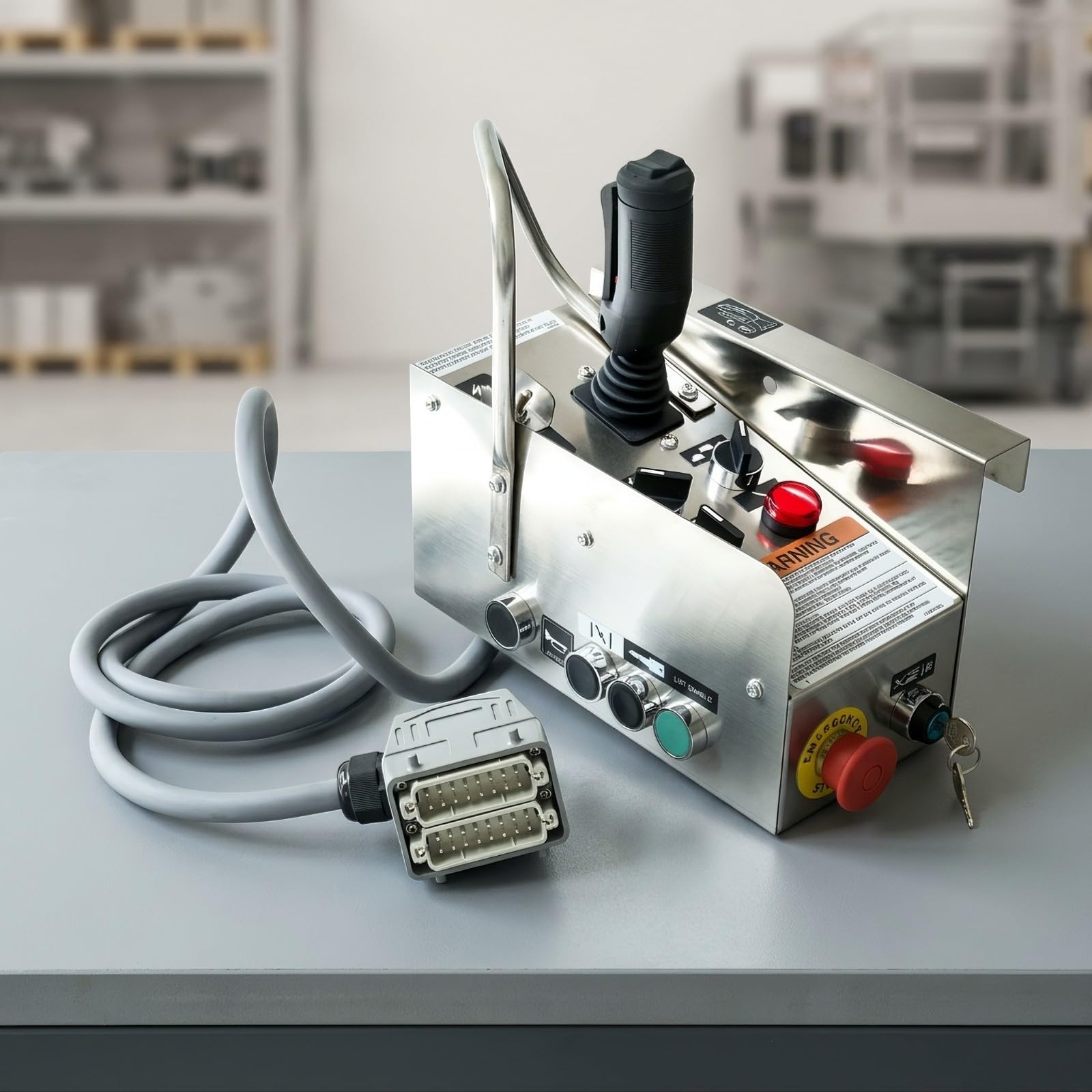 Bedieneinheit mit Spiralkabel Joystick-Steuerung, verschleißfest, Bedienpanel mit Joystick, für Arbeitsbühne, Hebebühne