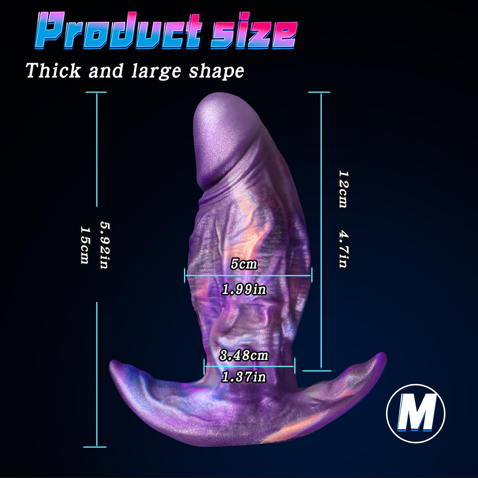 AMAZBEE Grande Plug Anale in Silicone Dilatatore Realistico Dildo per Uomo Donna Espansore Vaginale Massaggio Prostatico Sex Toy Indossabile (M,1)