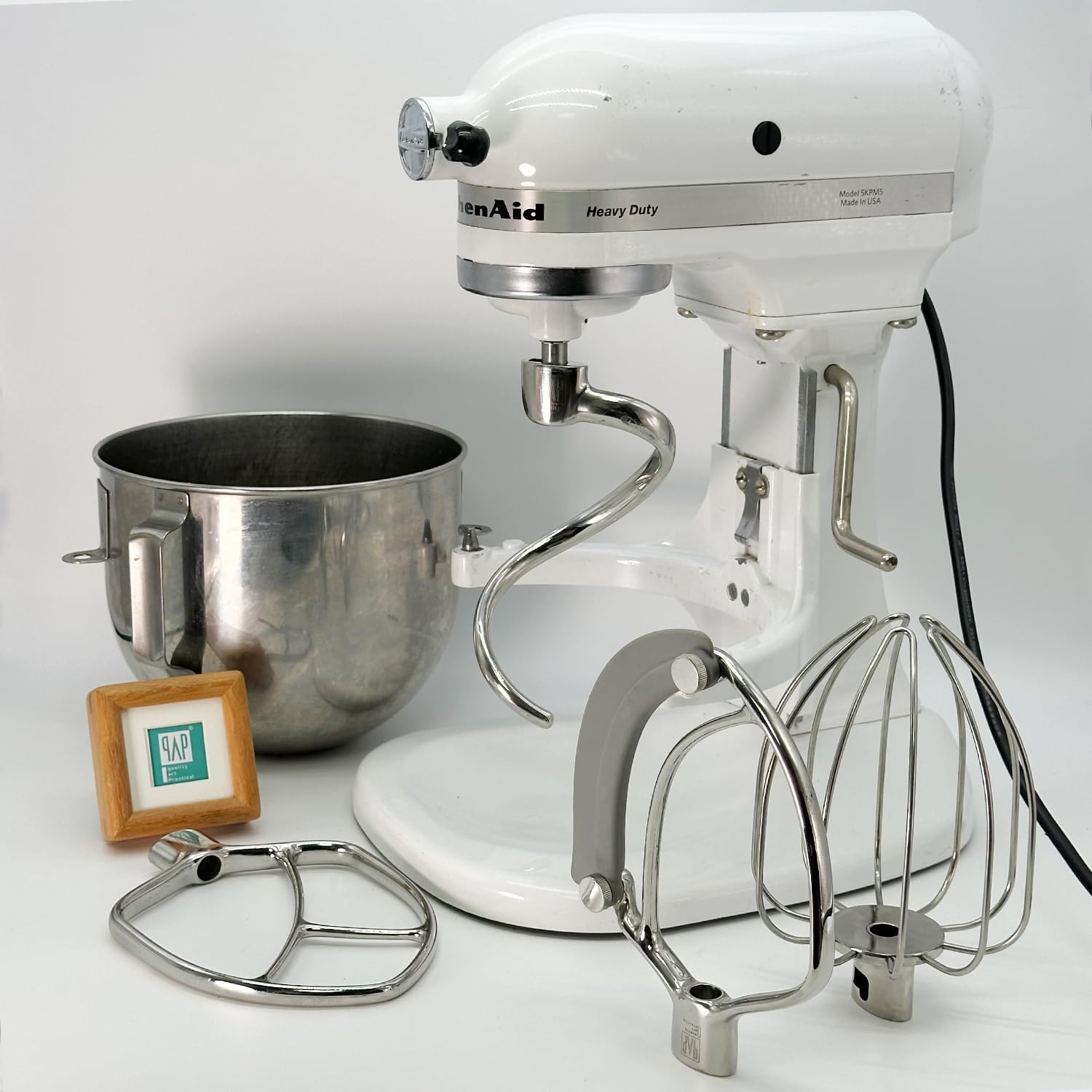 Gancho de masa en espiral duradero, compatible con batidoras KitchenAid Heavy Duty Series de 5 cuartos de galón (K4, K5, K5A, K5SS, KSM5, KDM5, KPM5, KP50, KSM50, KPM50, KSM450, KSM500, KPD162,