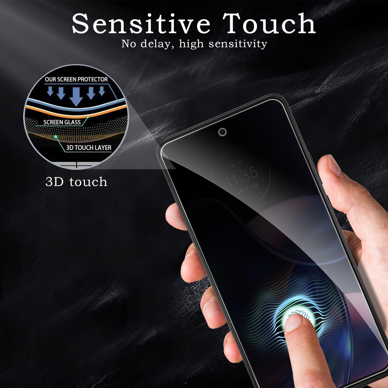 Pellicola protettiva per la privacy per Motorola Moto Edge 2022 5G, accessori in vetro temperato infrangibile, pellicola in vetro temperato anti spia, compatibile con custodie, ultra resistente,