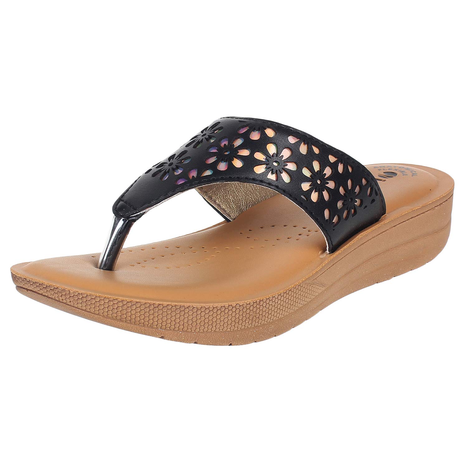inblu CR01 BLACK SANDAL/Slipper For Women and Girls (B089GWFG7G) Amazon Price History, Amazon Price Tracker
