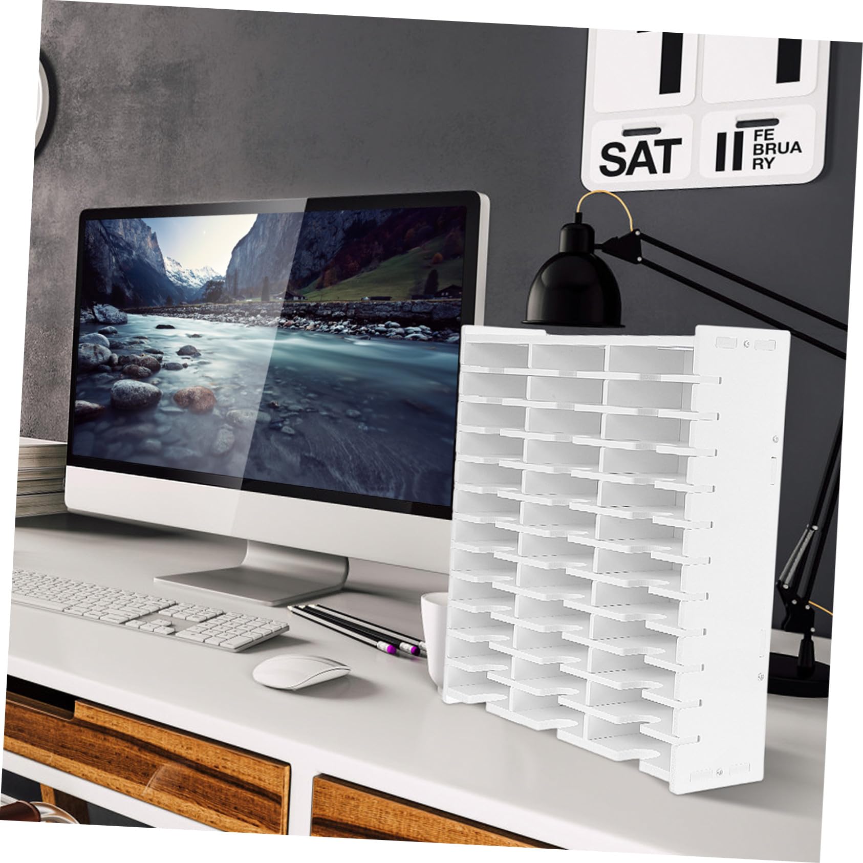 Scatola Porta CD Multi-scomparti in Legno Bianco Resistente All'usura per Proteggere Dischi Dvd come Regalo