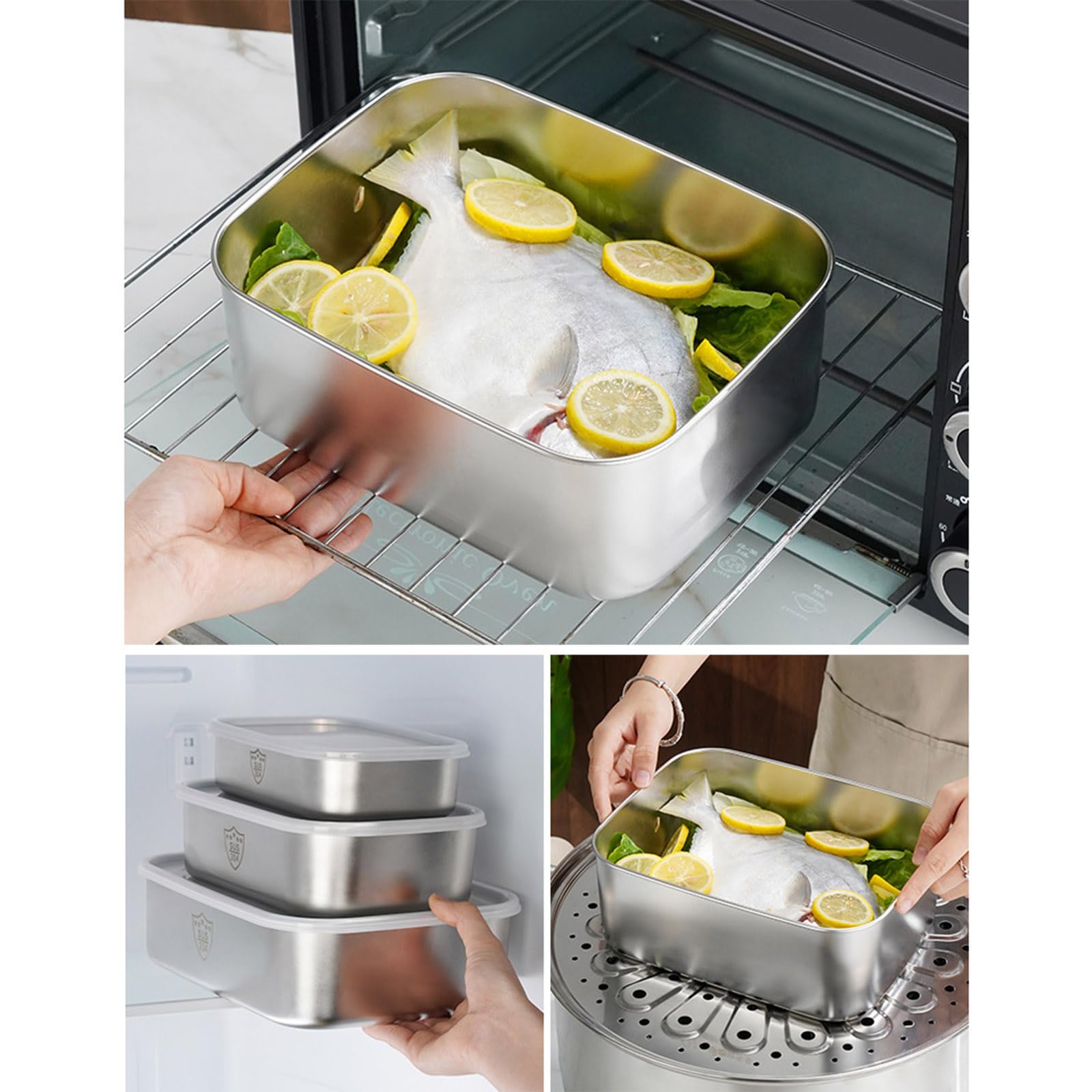 Lunch Box in Acciaio Inossidabile Isolato con Coperchio, Pratico e Pratico, con Funzione di Riscaldamento per Studenti e Professionisti (600 ml)