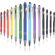 JIANTA 14 Pack 2 in 1 Stylus Pens, Retractable Ballpoint Pens