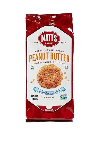 Matt's Bakery Galletas de mantequilla de maní  Horneadas suaves, sin OMG, ingredientes totalmente naturales paquete individual de galletas (10.5