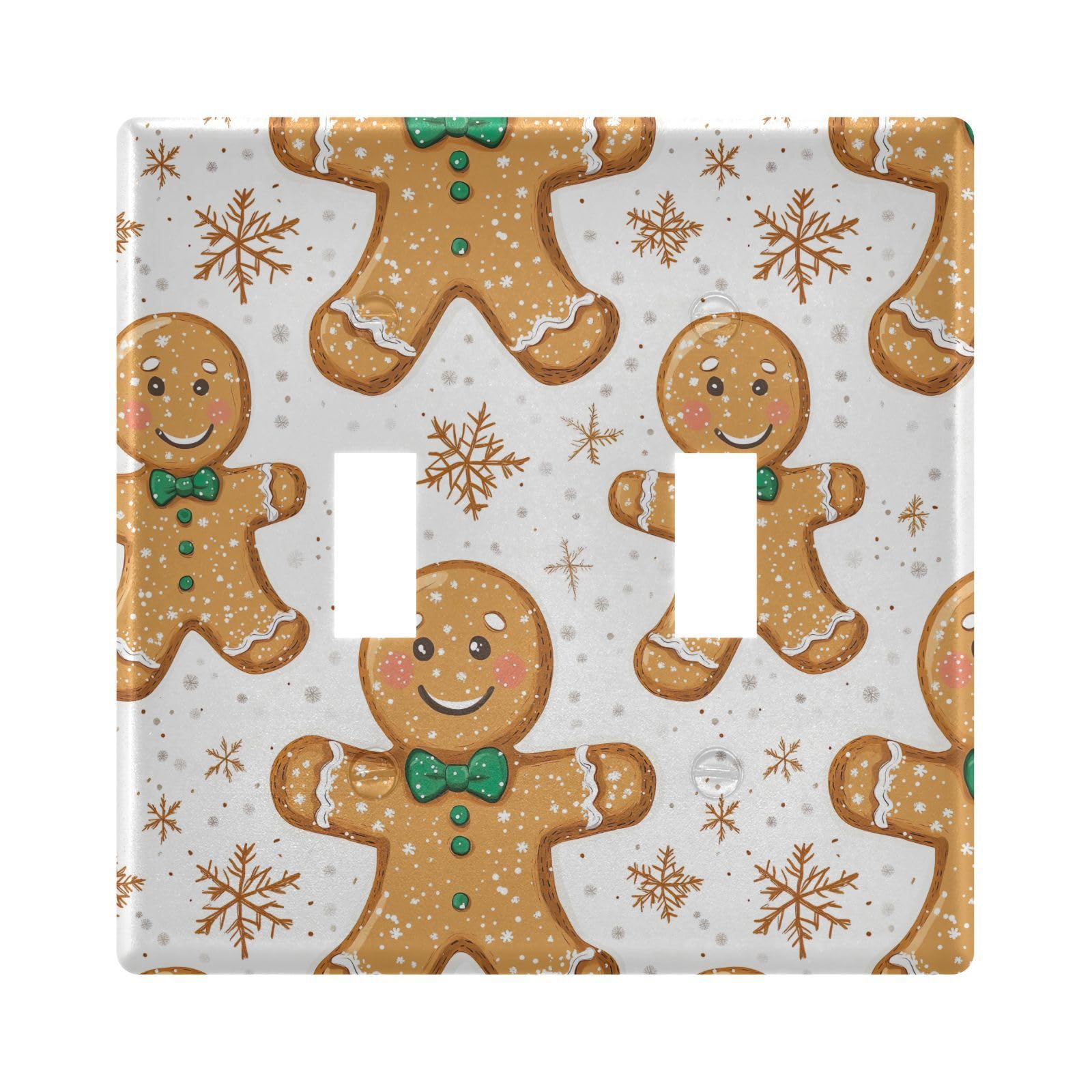 UMIRIKO Cute Christmas Gingerbread Man Light Switch Cover Plate Covers Decorative Double Toggle Home Decor 202b6647