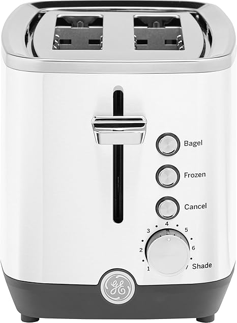GE 2 Slice Toaster, Extra Wide Slots for Toasting Bagels,