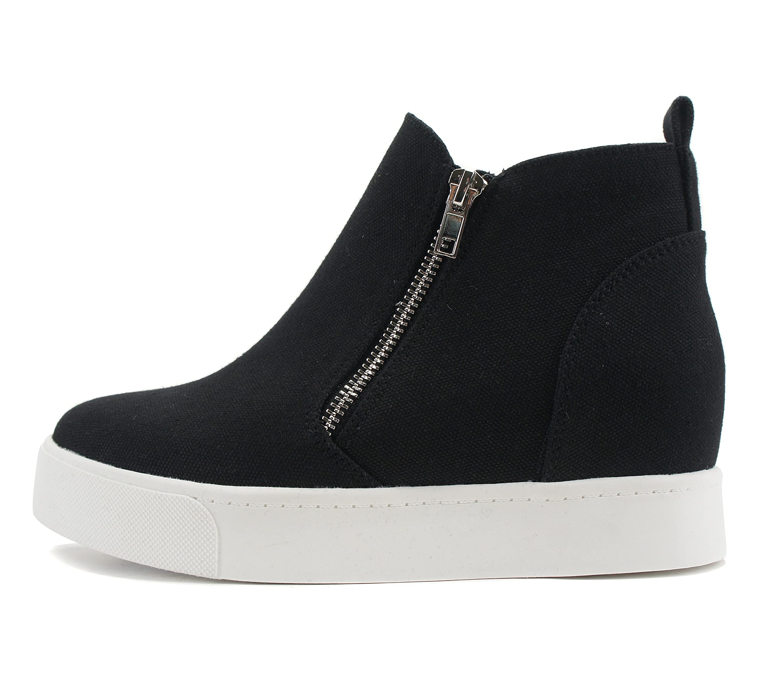 Taylor Hidden Wedge Sole Booties Ankle Heels Sneaker Shoes Side Zipper