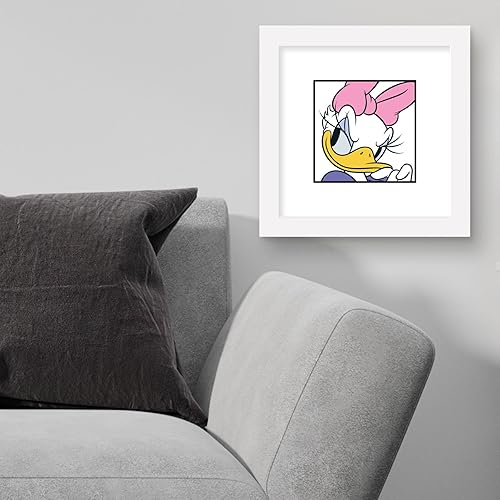 Miniatura 3 de Trends International Gallery Pops Disney Mickey and Friends - Arte de pared de Daisy Duck Expressions Demure, versión enmarcada en blanco, 12 x 12