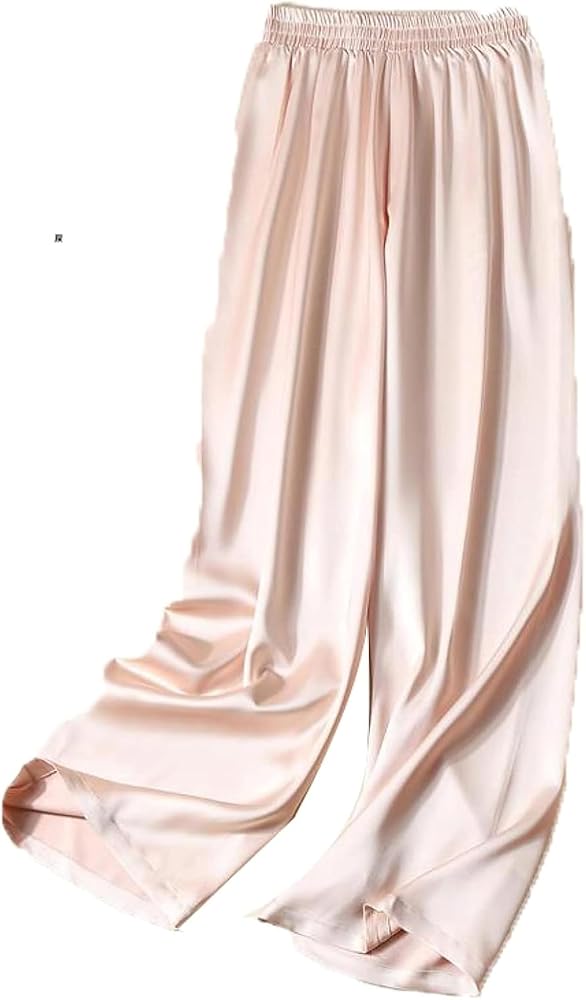 Sylaiwao Women's Wide Leg Pants Summer Oversized Silk Pants
