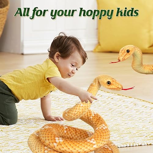 Miniatura 7 de MGZTTHW Peluche de serpiente, animal de serpiente de peluche, serpientes de juguete grandes de 80 pulgadas para niños, serpiente de peluche gigante,