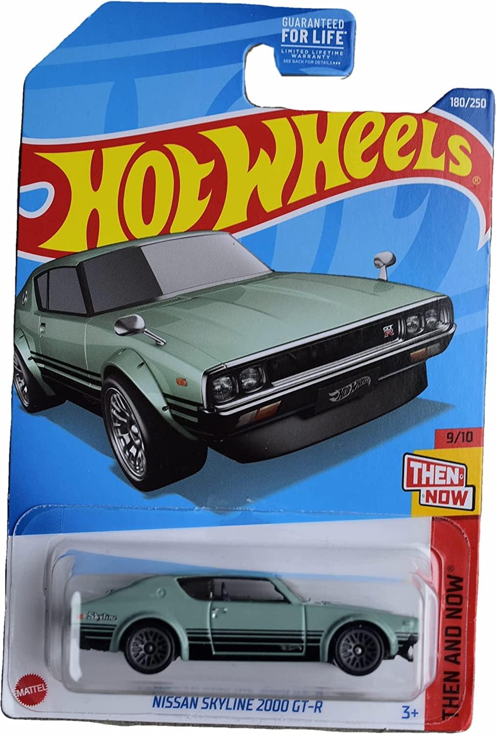 Hot Wheels Nissan Skyline 2000 GT-R, Then and Now 9/10, Green