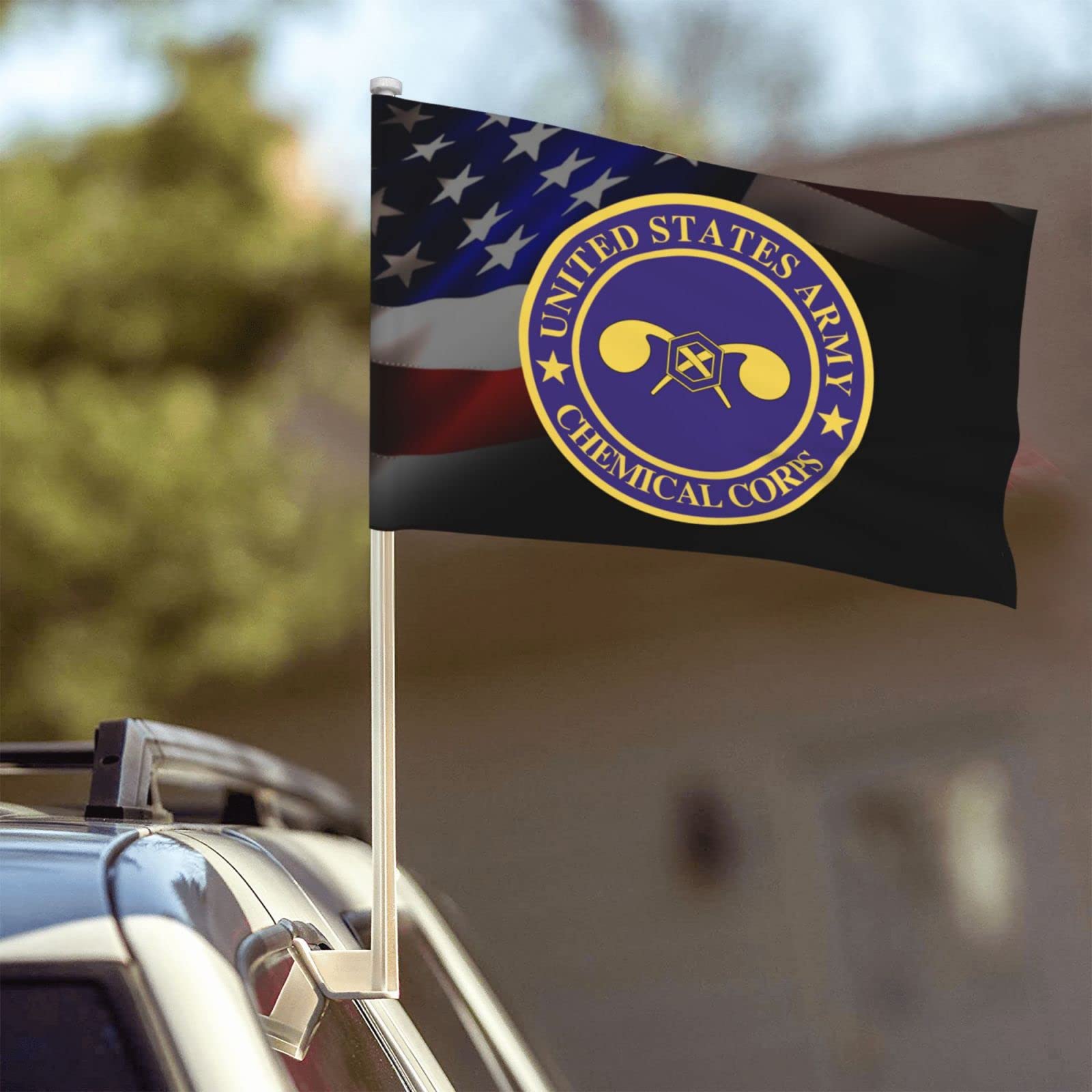 US Army Veteran Chemical Corps 100% Polyester Fabric With Printing For Indoor Outdoor Decoration