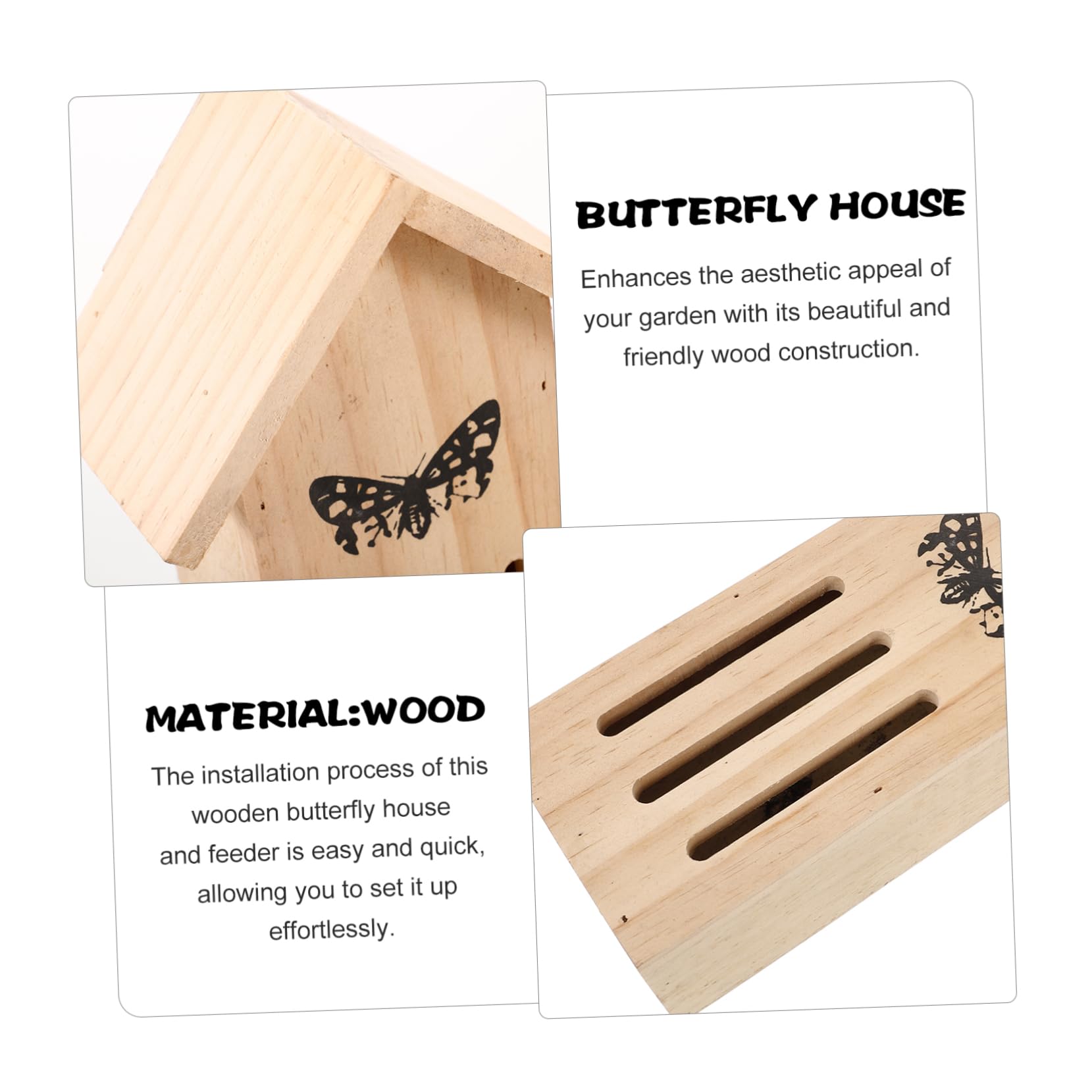 Toddmomy 2stücke Hängendes Schmetterlingshaus Aus Holz Robustes Insektenhotel Für Garten Und Balkon Langlebig Und Einladend Für Schmetterlinge Und Andere Insekten Installieren Für