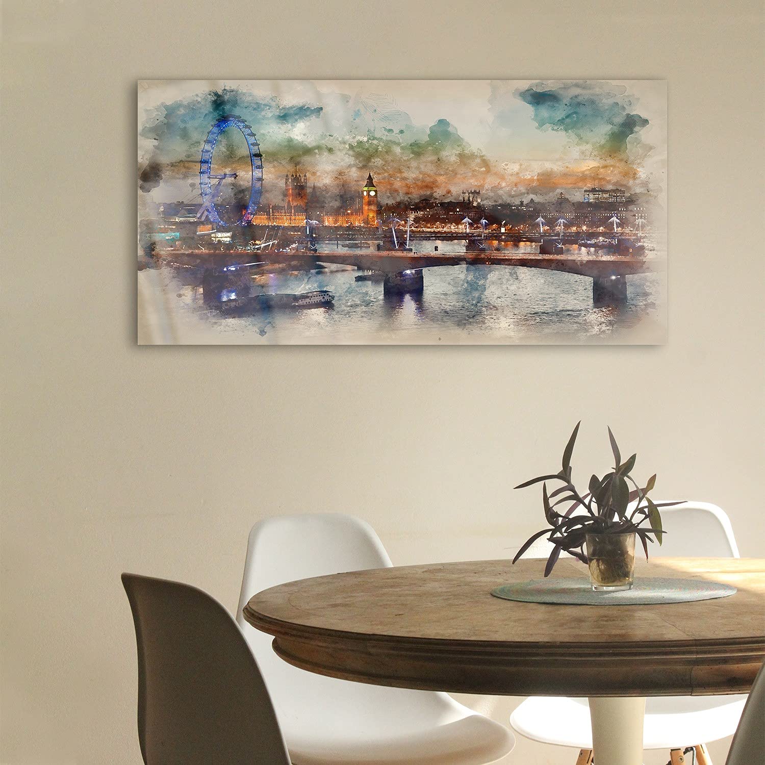 Coloray Pintura acrílica 100x50cm Arte Vidrio Acrílico Mural Sala De Estar Cuadro De Pared - London Devil Mill